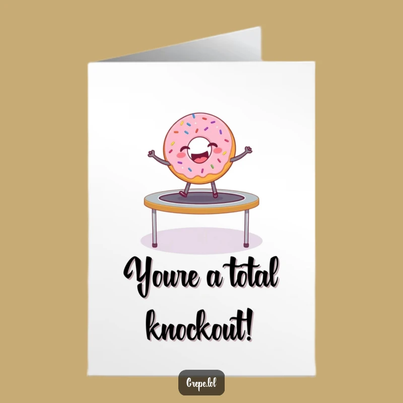 Free Printable Donut Trampoline Congratulations Card - Humorous Downloadable Gift for Sweet Success