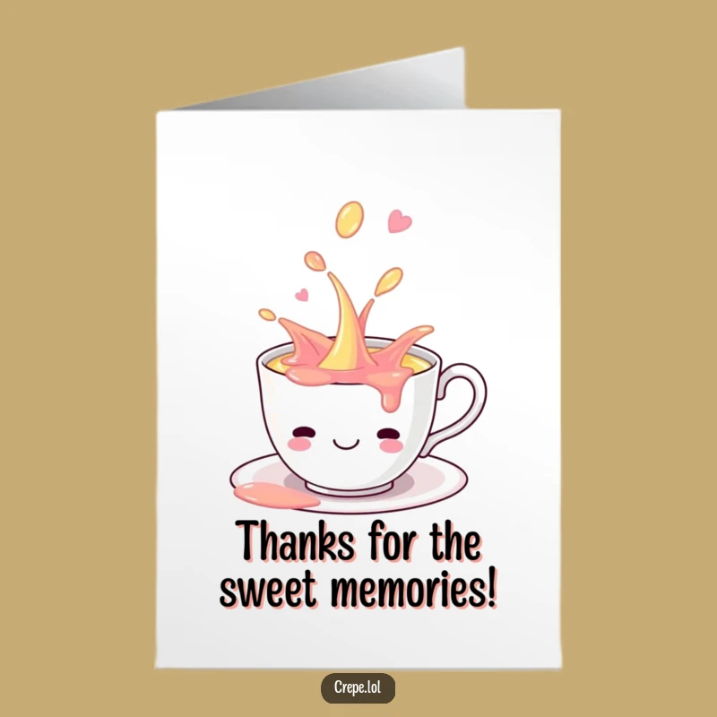 Free Printable Teacup Thank You Card: Playful Spill of Thanks for Your Kindness