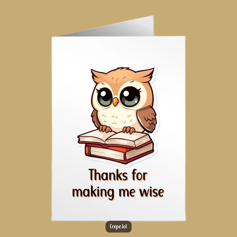 Free Printable Thank You Card: Amazed Owl, Funny Downloadable Gift of Gratitude