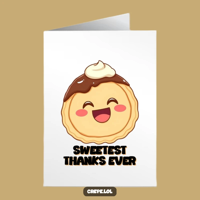 Free Printable Thank You Card: Giggling Crepe Thanks Funny DIY Downloadable Gift