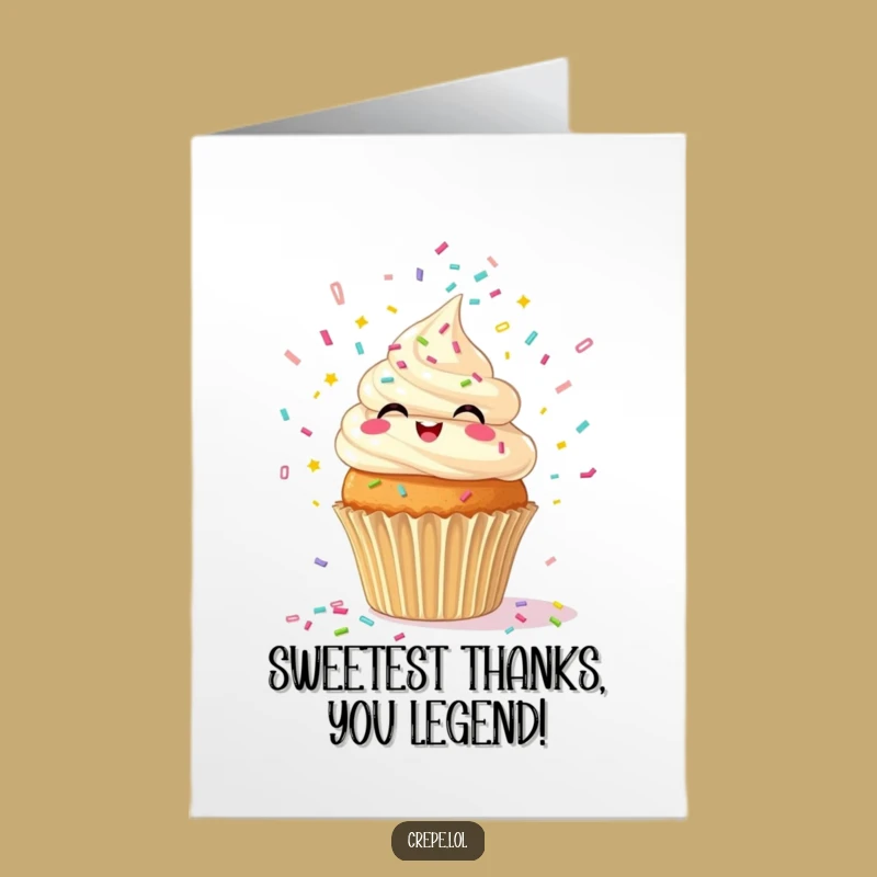 Free Printable Thank You Card: Giggling Cupcake Sprinkle Gratitude Downloadable Gift