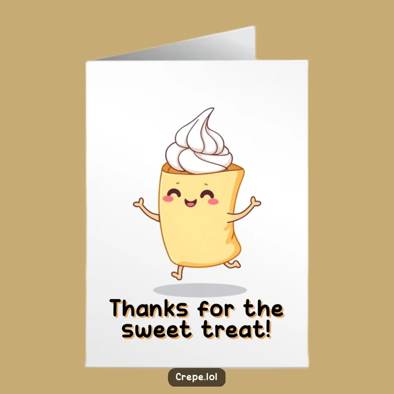 Free Printable Thank You Card: Hopping Crepe, Sweet Funny Downloadable Appreciation Gift