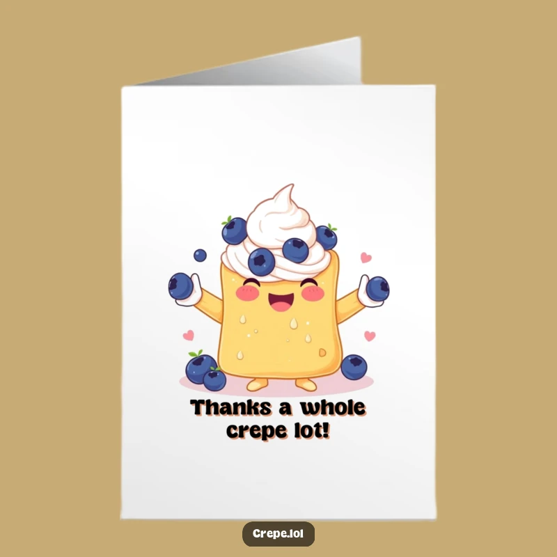 Free Printable Thank You Card: Juggling Crepe Gratitude Funny DIY Downloadable Gift
