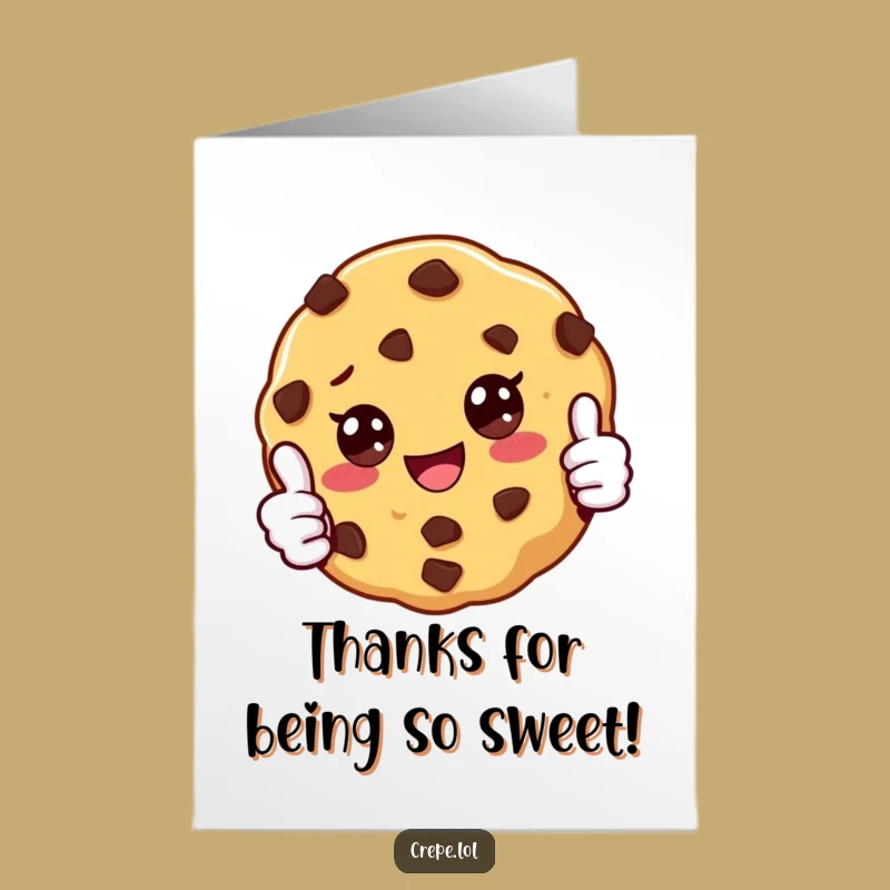 Free Printable Thank You Cookie Card - Appreciative Chocolate Chip Pal Downloadable Gift
