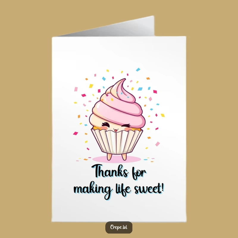 Free Printable Thank You Cupcake Confetti Card - Funny Downloadable Gift