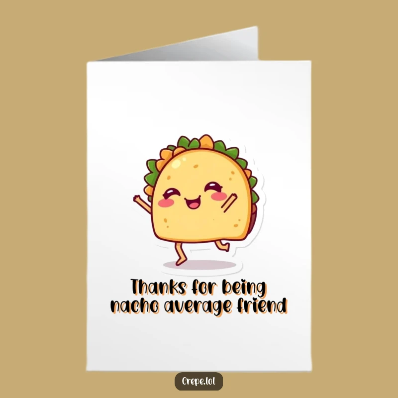 Free Printable Thank You Card: Dancing Taco Gratitude, Fun DIY Gift for Food Lovers