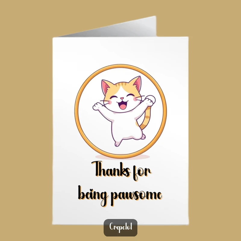 Hilarious Free Printable Thank You Card: Cat's Trick, Downloadable Gift of Thanks