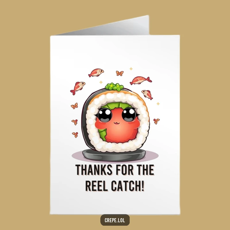 Free Printable Funny Sushi Juggling Thank You Card - Whimsical Downloadable Gratitude