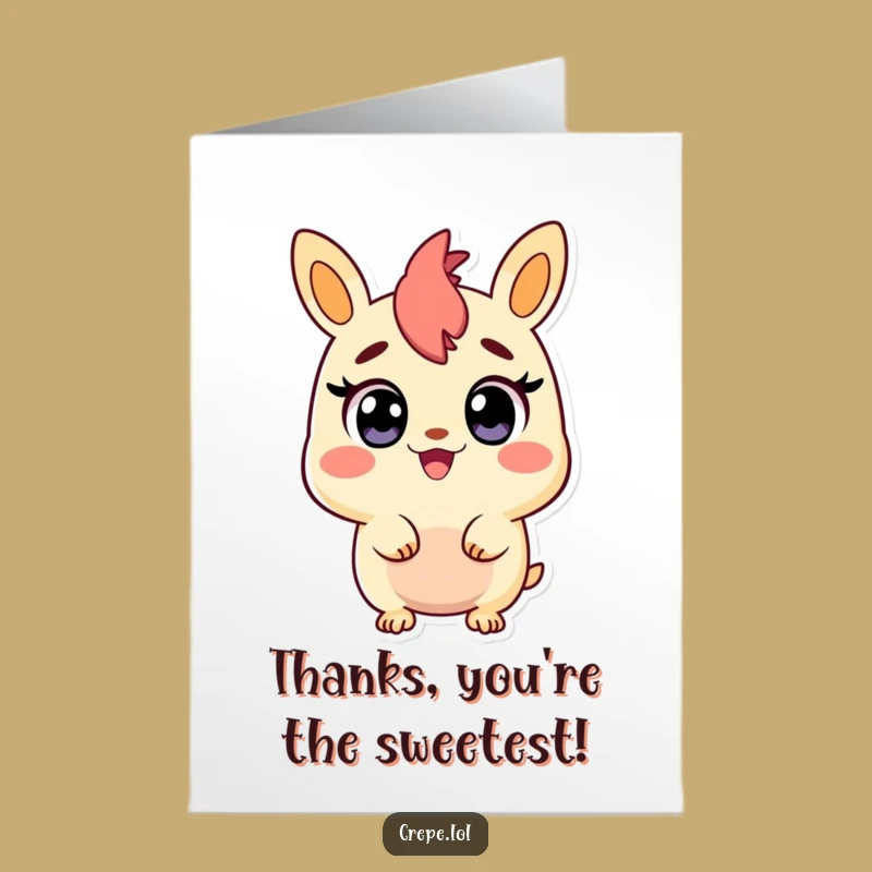 Free Printable Thank You Card: Surprised Churro, Wide Happy Eyes, Funny Gift