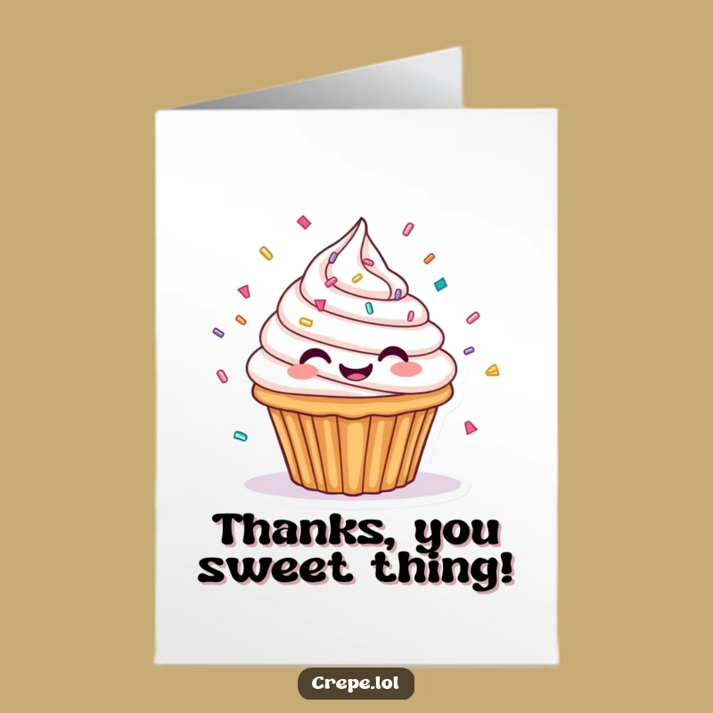 Free Printable Funny Cupcake Spinning Thank You Card - Sweet Downloadable Gratitude