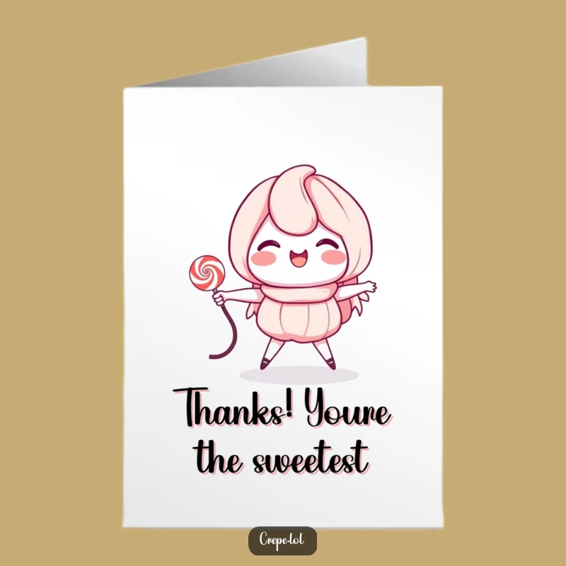 Free Printable Thank You Card: Crepe Jumps Rope, Grateful Downloadable Art