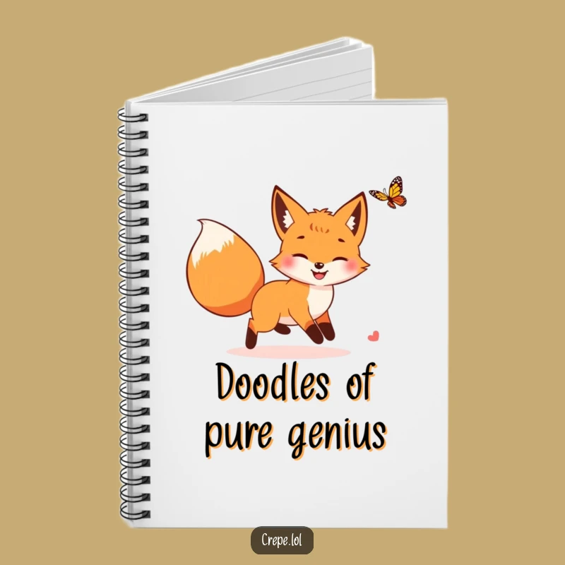 Funny Fox Butterfly Chase Notebook: Hilarious Woodland Journal