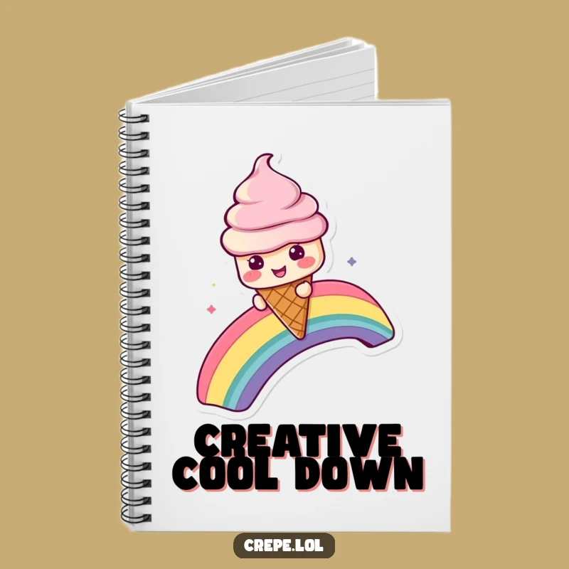 Funny Ice Cream Notebook: Rainbow Cone Journal, Great Funny Gift!