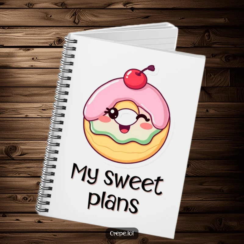 Funny Notebook: A delighted donut winking, perfect for jotting down notes and sweet inspirations.