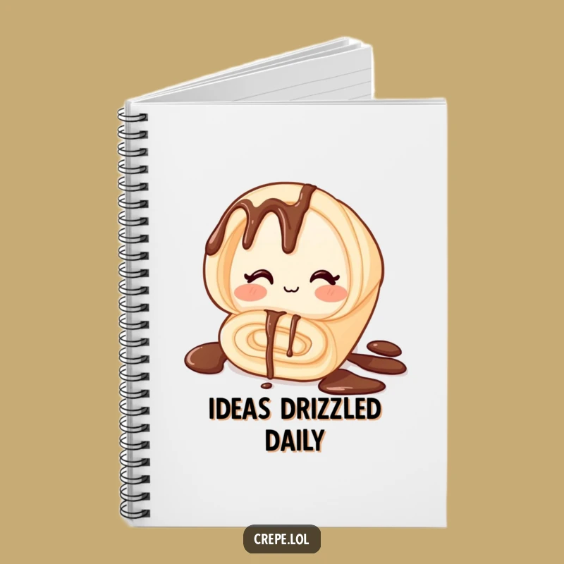 Funny Winking Chocolate Crepe Notebook - Jot Down Ideas with Humor Gift!