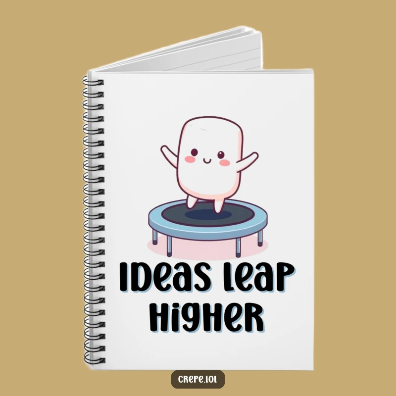 Funny Marshmallow Trampoline Notebook - Bouncing Character Journal