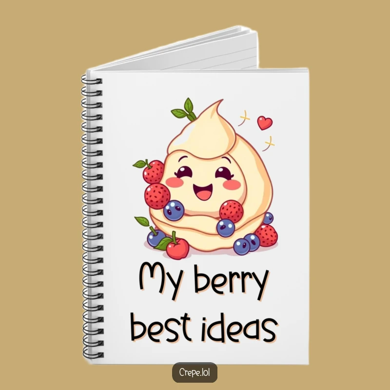 Funny Berry Crepe Notebook - Jot Down Sweet Ideas Gift!