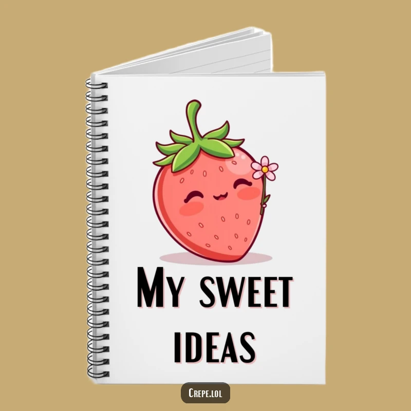 Funny Strawberry Flower Notebook: Blushing Berry's Sweet Thoughts Journal