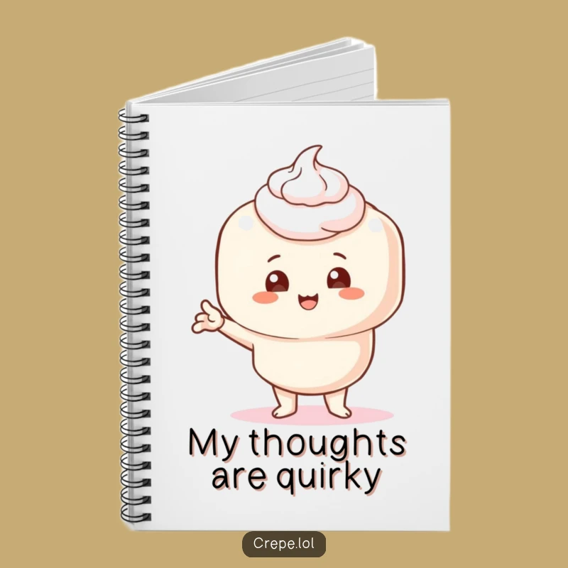 Funny Crepe Notebook with Cream - Comical Journal Gift