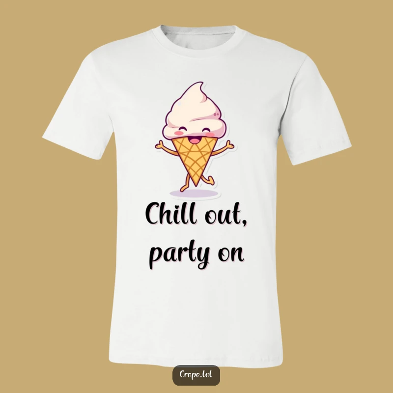 Funny Ice Cream Dance T-Shirt: Grinning Cone's Joyful Moves for Sweet Style