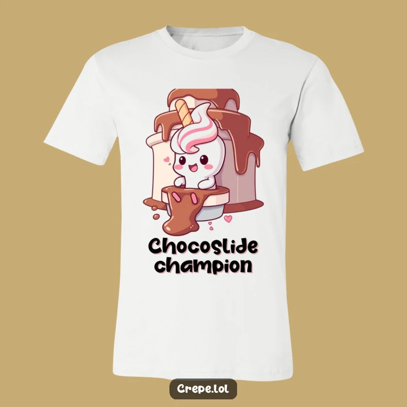Funny Churro Chocolate Fountain T-Shirt: Gleeful Treat Character Tee