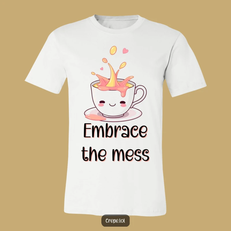 Funny Teacup Spill T-Shirt: Hilarious Playful Fun for a Joyful Look!