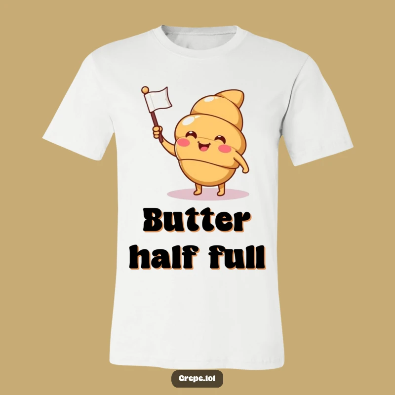 Funny Croissant Wink T-Shirt: Wear Your Brunch Joy with Hilarious Style
