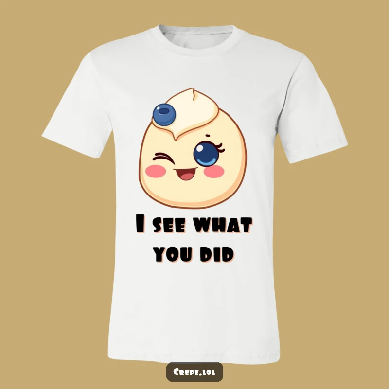 Funny Winking Crepe T-Shirt with Blueberry Eye - Cheerful Gift