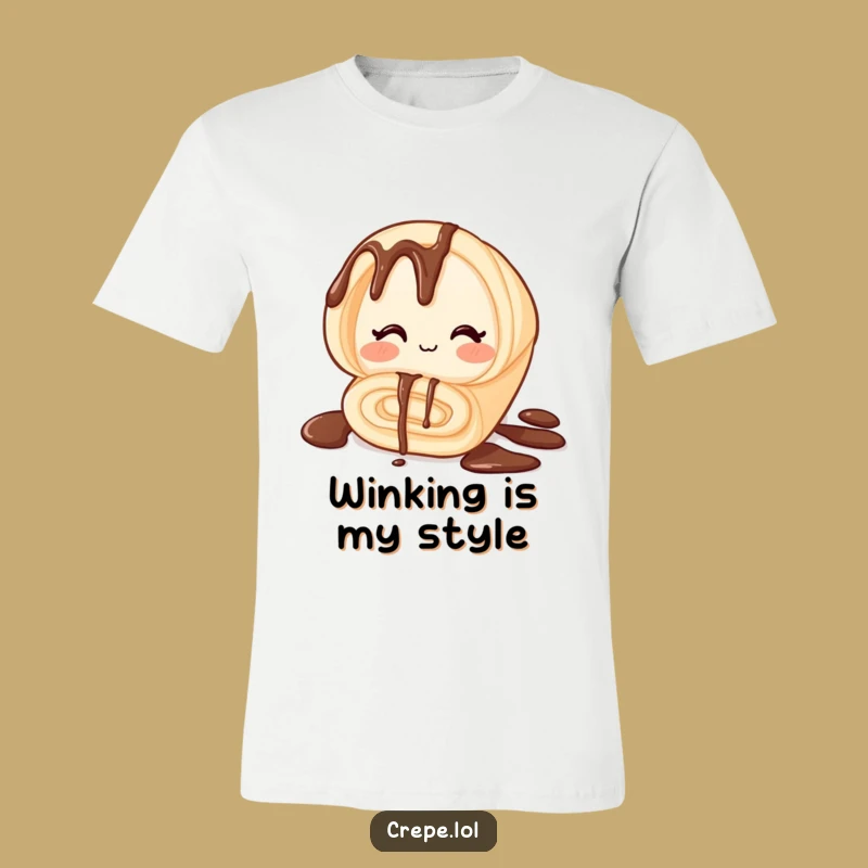Funny Winking Chocolate Crepe T-Shirt - Hilarious Foodie Apparel Gift!