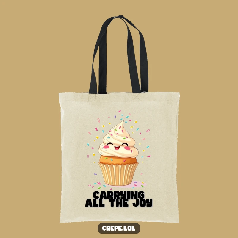 Funny Giggling Cupcake Confetti Tote Bag - Carry Your Laughs!