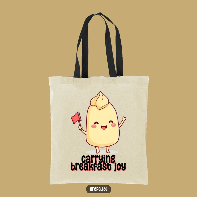 Funny Crepe Flag Tote Bag: Waving Pastry Carryall, Perfect Funny Gift for Shoppers