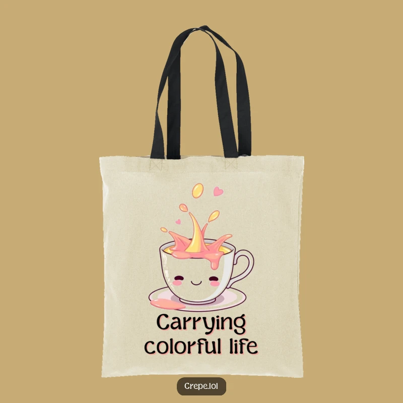 Funny Teacup Spill Tote Bag: Carry Your Day with Hilarious Playful Vibes!