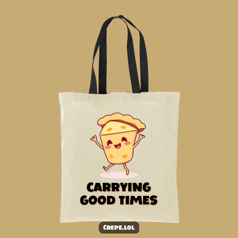 Funny Pie Dance Tote Bag - Silly Dessert Character Carryall