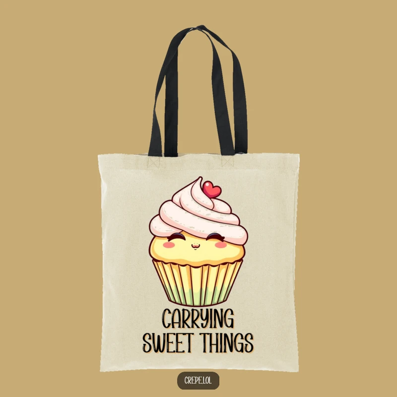 Funny Cheerful Cupcake Tote Bag - Eco-Friendly and Hilarious Accessory