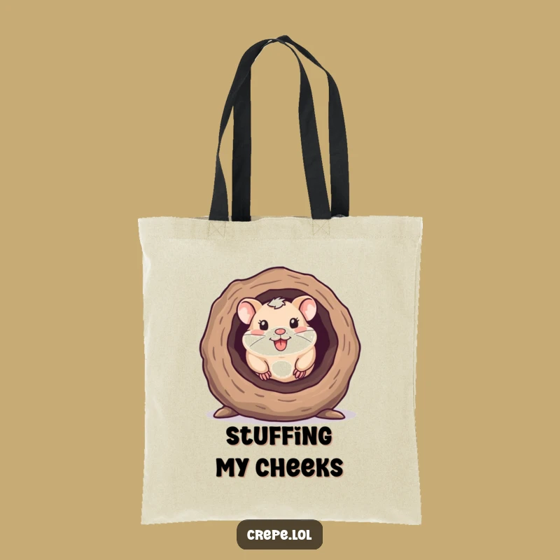 Funny Hamster Log Tote Bag, Carry Your Essentials with Tiny Pet Charm