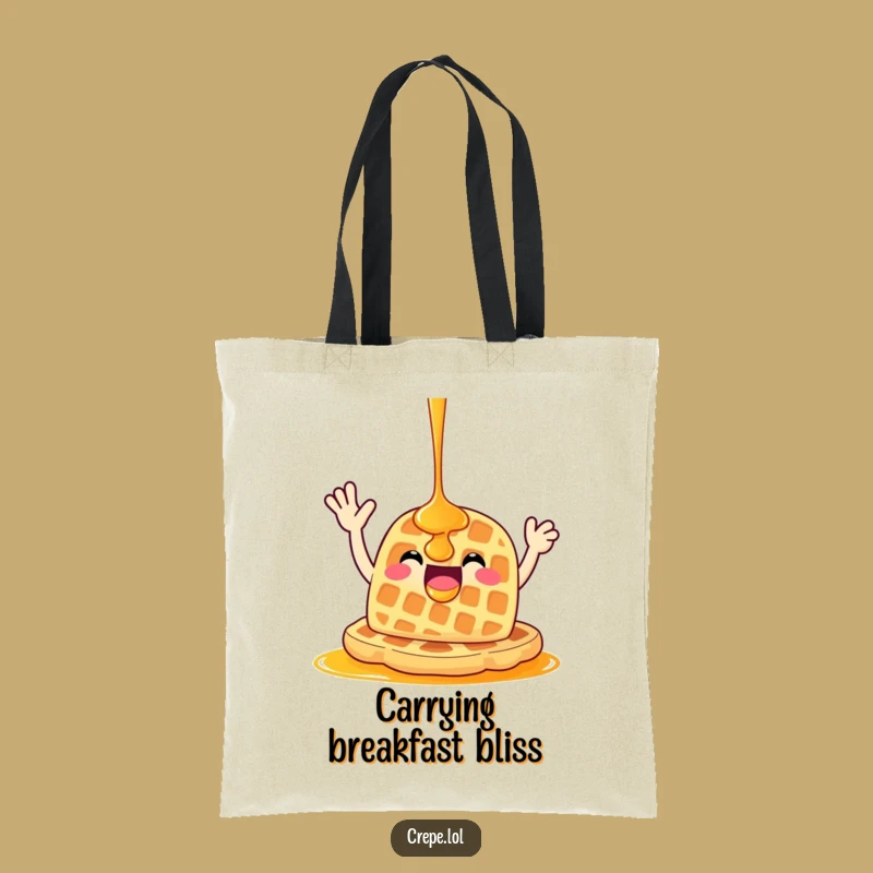 Funny Waffle Wave Tote Bag: Carry Your Day with Hilarious Breakfast Vibes!