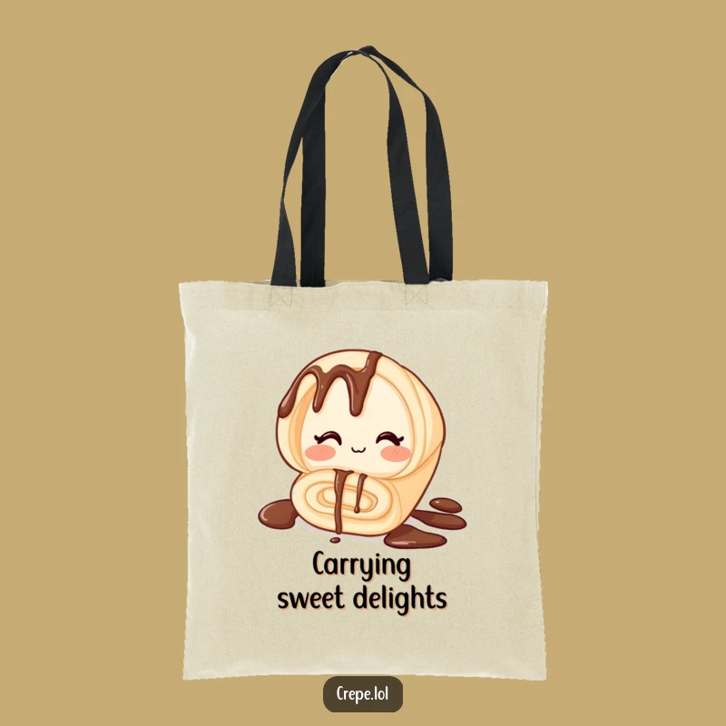Funny Winking Chocolate Crepe Tote Bag - Stylish & Humorous Carry-All Gift!